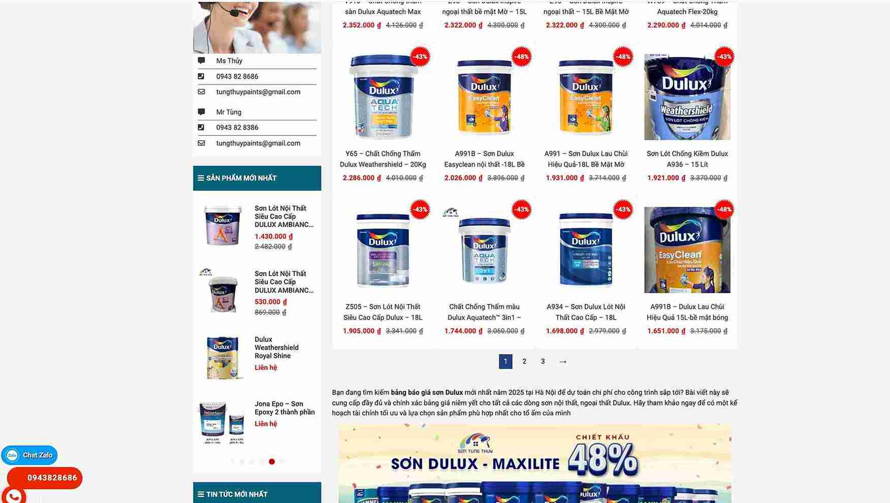 giá sơn dulux